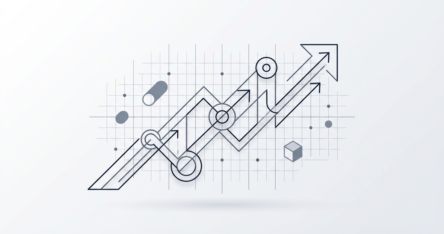 Abstract cityscape representing interconnected systems, symbolizing the role of a Solutions Architect.