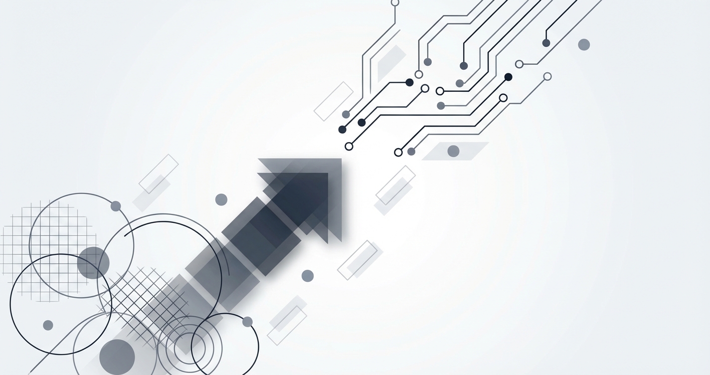 Person reviewing a resume with tech symbols overlaid, representing career transition.