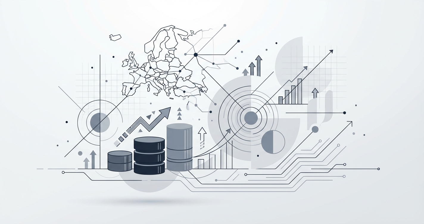 Graphs and charts illustrating the growth of remote work in the European tech sector.