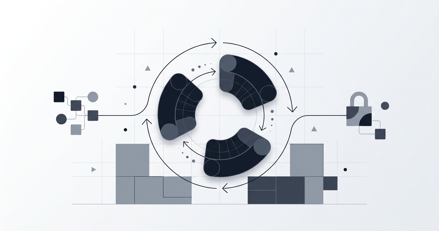 Diagram illustrating automated secrets rotation process in Google Cloud Platform, emphasizing security.