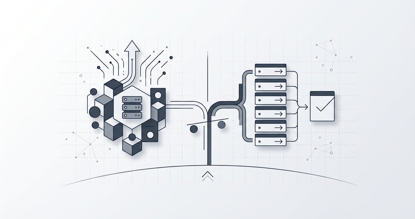 Abstract representation of server and client interaction, symbolizing the rendering process for web applications.